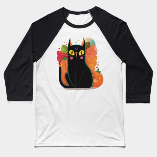 Black halloween kitty Baseball T-Shirt